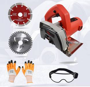 Hillgrove HGCM80M2 Cutting Machine Saw for Tile/Marble/Wood with Cutting Wheels, Googles Power & Hand Tool Kit