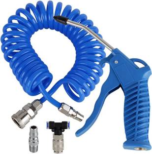 GSK Cut Air Blow Gun Kit Air Duster Cleaning Nozzle with 5 Meter Long Coil PU Air Hose Hand Tool Kit