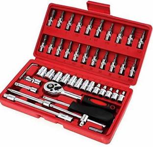 ACLIX 46 in 1 Pcs Tool Kit & Screwdriver and Socket Set Multi Purpose Combination Tool Case Precision Socket Set Hand Tool Kit