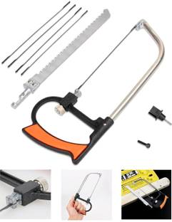 MIZO Metal Saw DIY Hand Saw Wood Working Saws Set Tools Hand Tool Kit Magic Hand Saw Hacksaw Universal Hacksaw Set with 6 Steel Blades Wood Cutter