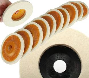 Gadariya King 10 PCS Felt wheel Wool Felt Polishing Wheel Angle Grinder, Comes Buffing Power & Hand Tool Kit