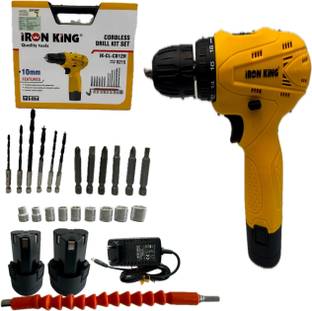 MPT IK-CL-CD-12HPBT IRONKING CORDLESS DRILL KIT SET 25 TYPES OF TOOLS & 12V LI-ION BATTERY & CHARGER C...
