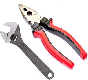 Aaisha Crafts Adjustable Wrench Black Phosphate Finish and Combination Plier (Combo-200mm) Power & Hand Tool Kit