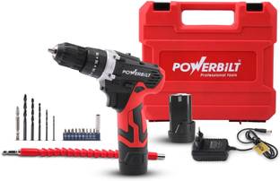 POWER BILT MPT PBT-CL-CD12ES CORDLESS IMPACT DRILL 12V LI-ION BATTERY & CHARGER,1400 RPM Power & Hand Tool Kit