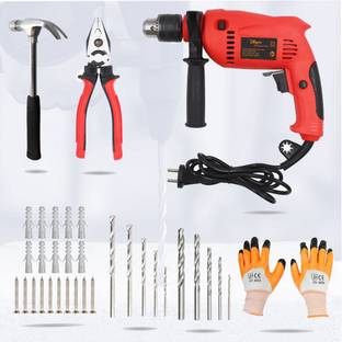 Hillgrove HGCM138M1 700W Drill Machine with Hand Tools and 5Pcs Masonry & Metal Drill Power & Hand Tool Kit