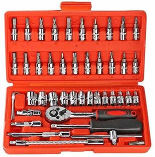ZYRIAN 46 in 1Pcs Tool Kit & Screwdriver and Socket Set, Hand Tool Kit Wrench Set Multi Hand Tool Kit