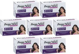 PREGANEWS Value Pack( 2 Gloves + 2 Urine Containers + 2 Pregnancy Test Kits ) x Pack of 7 Pregnancy Test Kit