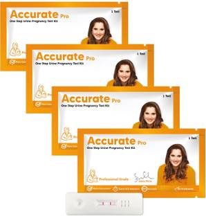 Accurate Pro One Step Urine HCG Pregnancy Test Kit (Pack of 4 Strips) Pregnancy Test Kit