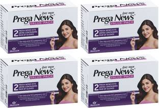 PREGANEWS Value Pack( 2 Gloves + 2 Urine Containers + 2 Pregnancy Test Kits ) x Pack of 4 Pregnancy Test Kit