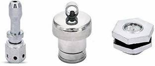 PMW Combo Pack - Whistle Regulator Vent Pipe - Steel Weight Whistle & Silver Safety Valve for All Pressure Cookers 5 mm Pressure Cooker Gasket