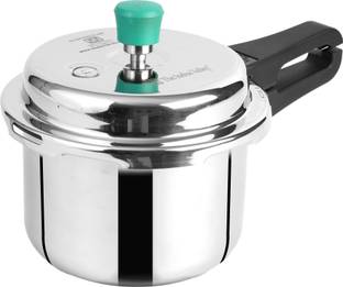 The Indus Valley Premium Tri-ply (3 Layer) Stainless Steel Wide Body 3 L Outer Lid Induction Bottom Pressure Cooker