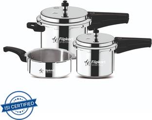 Flipkart SmartBuy Deluxe 5 L, 3 L, 2 L Outer Lid Induction Bottom Pressure Cooker