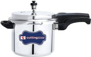 Cutting EDGE Induction Base Inner Lid Aluminium Pressure Cooker, Gas & Induction Compatible 5 L Inner Lid Induction Bottom Pressure Cooker