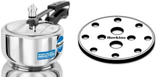 Hawkins Stainless Steel Cooker With Stainless Steel Grid (11cms) Combo 2 L Inner Lid Induction Bottom Pressure Cooker
