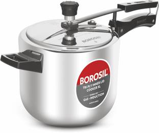 BOROSIL Triply 5 L Inner Lid Induction Bottom Pressure Cooker