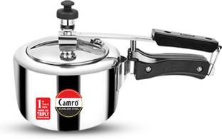 Camro Triply Steller 2 Liters Inner Lid Pressure Cooker | Dishwasher Safe 2 L Inner Lid Induction Bottom Pressure Cooker