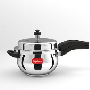 Lifelong 5 L Induction Bottom Curve Pressure Cooker (Stainless Steel) 5 L Outer Lid Induction Bottom Pressure Cooker