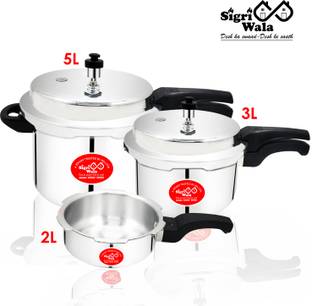 Sigri-wala Outer Lid Combo Non Induction 2 L, 3 L, 5 L Outer Lid Pressure Cooker