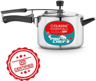 Classic Essentials Prochef Aluminium Pressure Cooker | ISI Certified Inner Lid Pressure Cooker 5 L Inner Lid Pressure Cooker