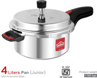 SUMMIT Junior Pan | Non-Induction Bottom | 4 L Outer Lid Pressure Cooker & Pressure Pan