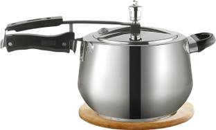 VINOD 18/8 Stainless Steel Sandwich Bottom Handi Shape Inner Lid Europa 5 L Inner Lid Induction Bottom Pressure Cooker
