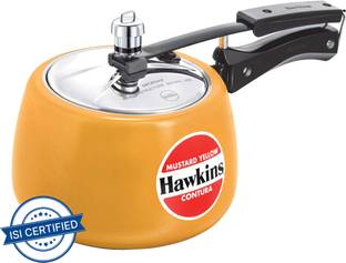 Hawkins Mustard Yellow Ceramic Coated Contura (CMY30) 3 L Inner Lid Pressure Cooker