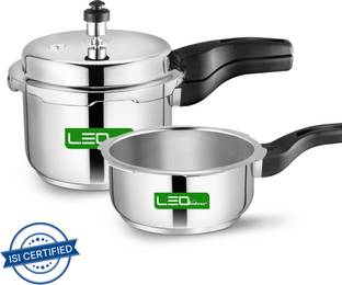 Leo Natura Combo 3 L, 2 L Outer Lid Induction Bottom Pressure Cooker