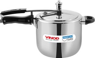 VINOD Platinum Straight Triply Stainless Steel Inner Lid 5 L Inner Lid Induction Bottom Pressure Cooker