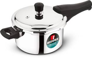 BERGNER Trimax Triply Stainless Steel Outer Lid 3 L Outer Lid Induction Bottom Pressure Cooker