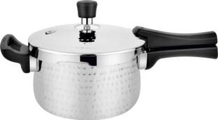 PRABHA TriPly Kalash Hammered Bakelite Handle Pressure Cooker, ISI Certified, Outer Lid 6 L Outer Lid Induction Bottom Pressure Cooker