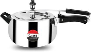 Camro Steel Globus Pressure Cooker 6.5 Liters Inner Lid 6.5 L Inner Lid Induction Bottom Pressure Cooker