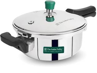 The Indus Valley Triply Stainless Steel Outer Lid Pressure Pan | ISI Certified, 3-Layer Body 3.5 L Outer Lid Induction Bottom Pressure Pan