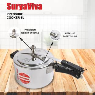 SURYAVIVA Pressure cooker 5 Ltr. Regular Pressure Cooker(inner lid) 5 L Inner Lid Pressure Cooker