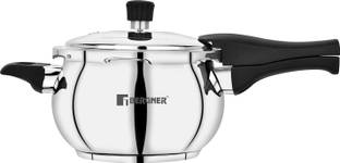 BERGNER Pura Globe Triply Bottom Belly Shape Outer Lid 5.5 L Outer Lid Induction Bottom Pressure Cooker