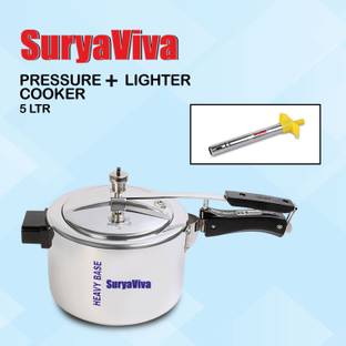 SURYAVIVA Pressure cooker 5 Ltr.Pressure Cooker Combo with lighter 5 L Inner Lid Pressure Cooker
