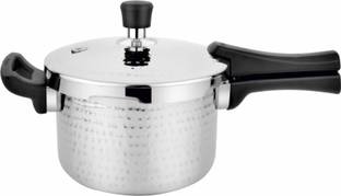 PRABHA TriPly Whizz Hammered Bakelite Handle Pressure Cooker, ISI Certified, Outer Lid, 6 L Outer Lid Induction Bottom Pressure Cooker