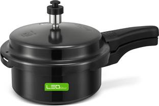 Leo Natura Black Compact 2 L Outer Lid Induction Bottom Pressure Cooker & Pressure Pan