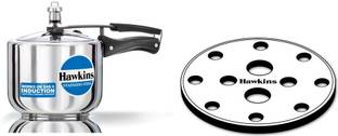 Hawkins STAINLESS STEEL 3L TALL COOKER WITH SS GRID(11CMS) 3 L Inner Lid Induction Bottom Pressure Cooker