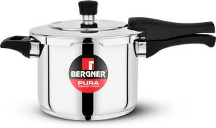 BERGNER Pura Triply Bottom Outer Lid 5 L Outer Lid Induction Bottom Pressure Cooker