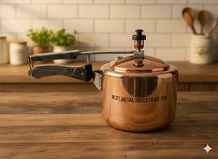 MOTI METAL INDUSTRIES MMI Copper Branded cooker 5 L 5 L Inner Lid Pressure Cooker