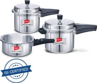 IMPEX Induction Base Pressure Cooker Combo 2 L, 3 L, 5 L Outer Lid Induction Bottom Pressure Cooker