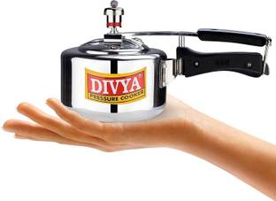 DIVYA 1 Litre Flat Aluminium 1 L Inner Lid Pressure Cooker