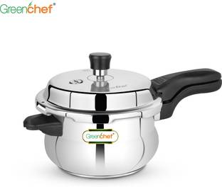 Greenchef Classic Curve Induction Bottom Handi Shaped (Heavy Sandwich Bottom) SS 5 L Outer Lid Induction Bottom Pressure Cooker