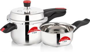 Greenchef Orra Combo 3 L, 2 L Outer Lid Induction Bottom Pressure Cooker & Pressure Pan