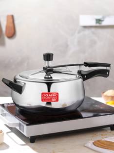 Classic Essentials Triply Concave Inner Lid Pressure Cooker 5 L | ISI-Certified 5 L Inner Lid Induction Bottom Pressure Cooker