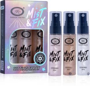FASHION COLOUR Set of 3 MIST & FIX Setting Spray For Long Lasting Makeup Primer  - 30 ml