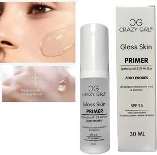 Crazy girl Professional Silicon Gel Glass Skin Base Zero Pore Face Primer For Makeup Primer  - 30 ml