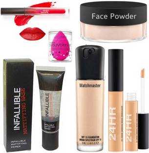 LOVE HUDA Professional Waterproof Foundation, Lipstick, Face Powder, Concealer, Blender & Primer  - 100 ml