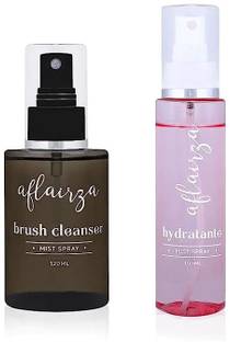 AFLAIRZA Makeup Brush Cleanser With Hydratante Mist Spray Pre & Post Makeup Face Mist Primer  - 220 ml