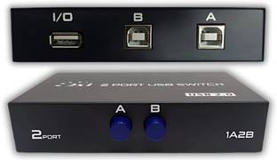 Octec 2x1 2-Port USB 2.0 Switch Hub USB Sharing Switch for Printers Ethernet Print Server